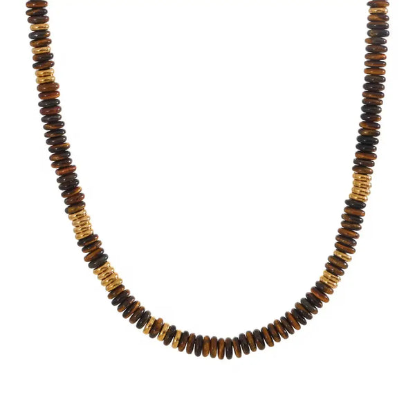 TIGER EYE BEADED NECKLACE - THE MNRCH
