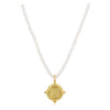 GOLD COMPASS PEARL NECKLACE - THE MNRCH