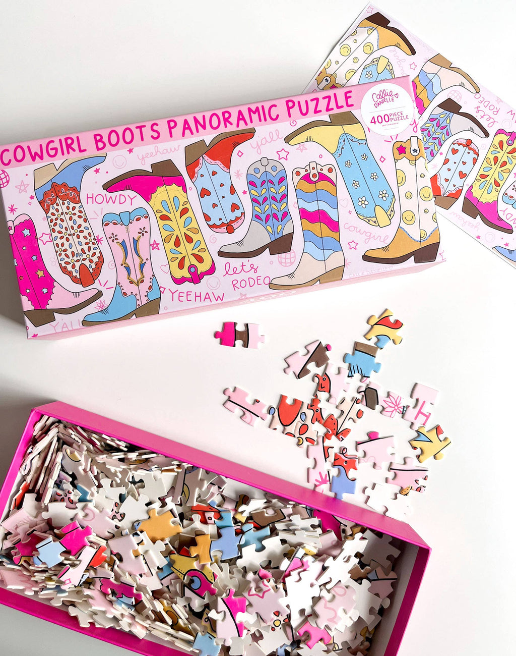 Western Cowgirl Boots - 400 Piece Panoramic Jigsaw Puzzle - THE MNRCH