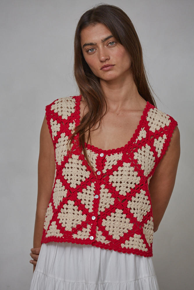 GRANNY SQUARE VEST - THE MNRCH