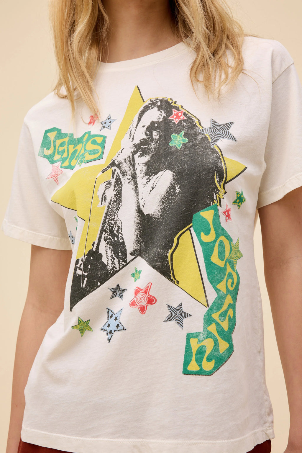 DAYDREAMER - JANIS JOPLIN SCRAPBOOK ART BOYFRIEND TEE - THE MNRCH