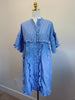 BLUE STRIPE RUFFLE DRESS - THE MNRCH