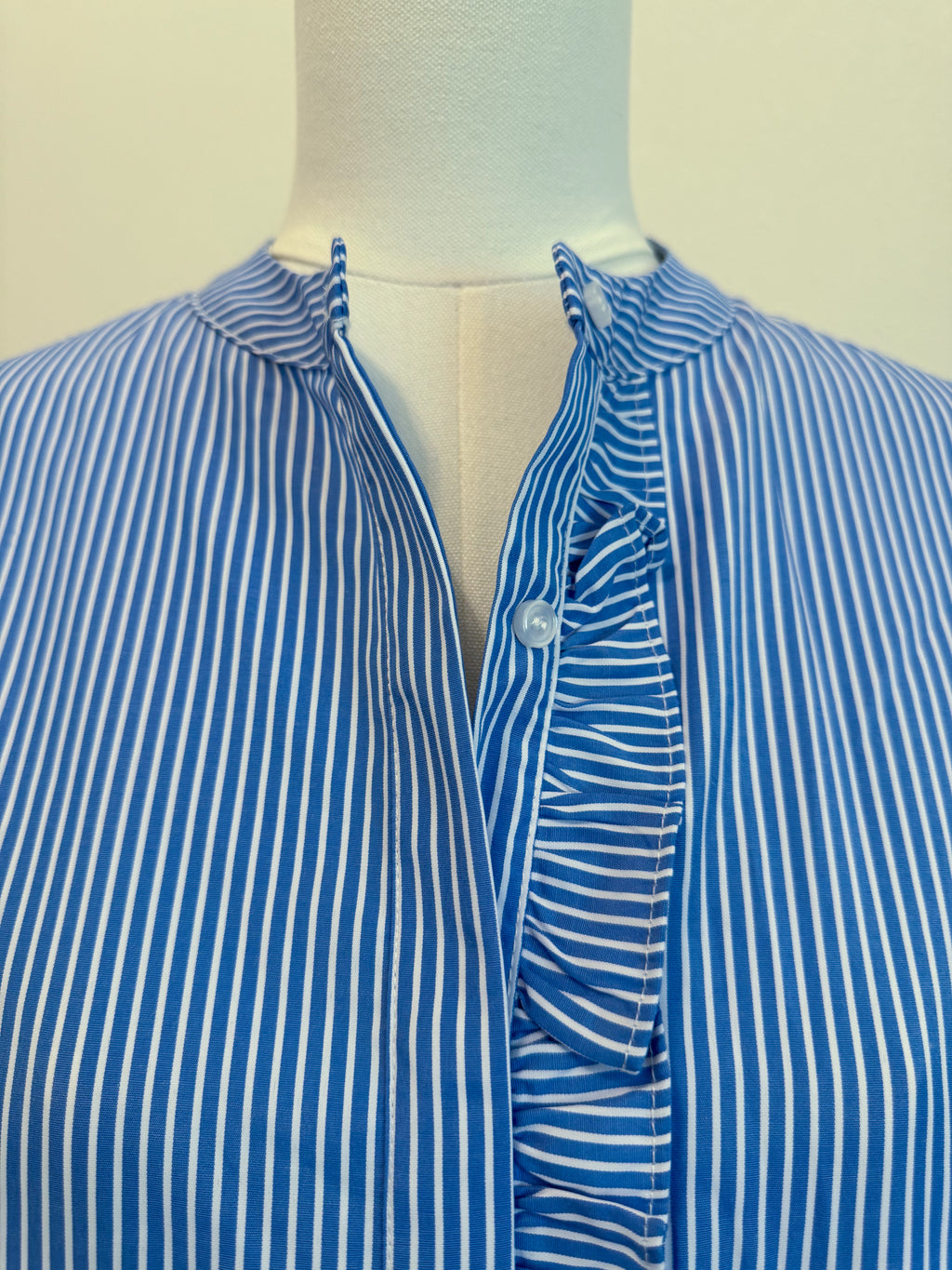 BLUE STRIPE RUFFLE DRESS - THE MNRCH