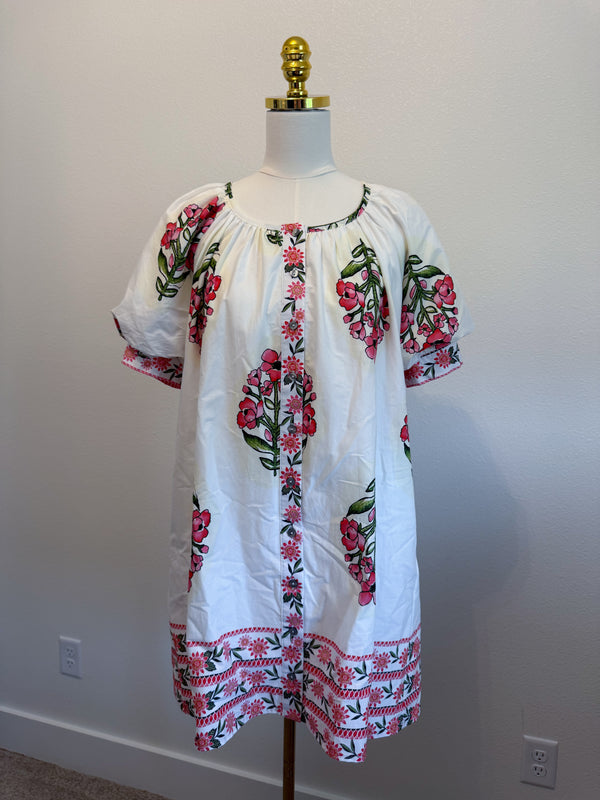 SHORT BLOCK PRINT DRESS - THE MNRCH