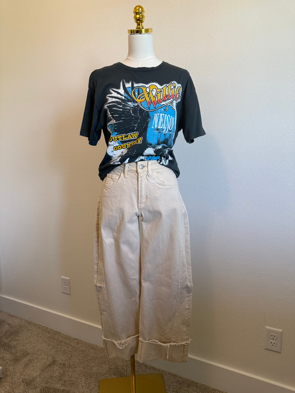 CREAM BARREL CUFF JEAN - THE MNRCH