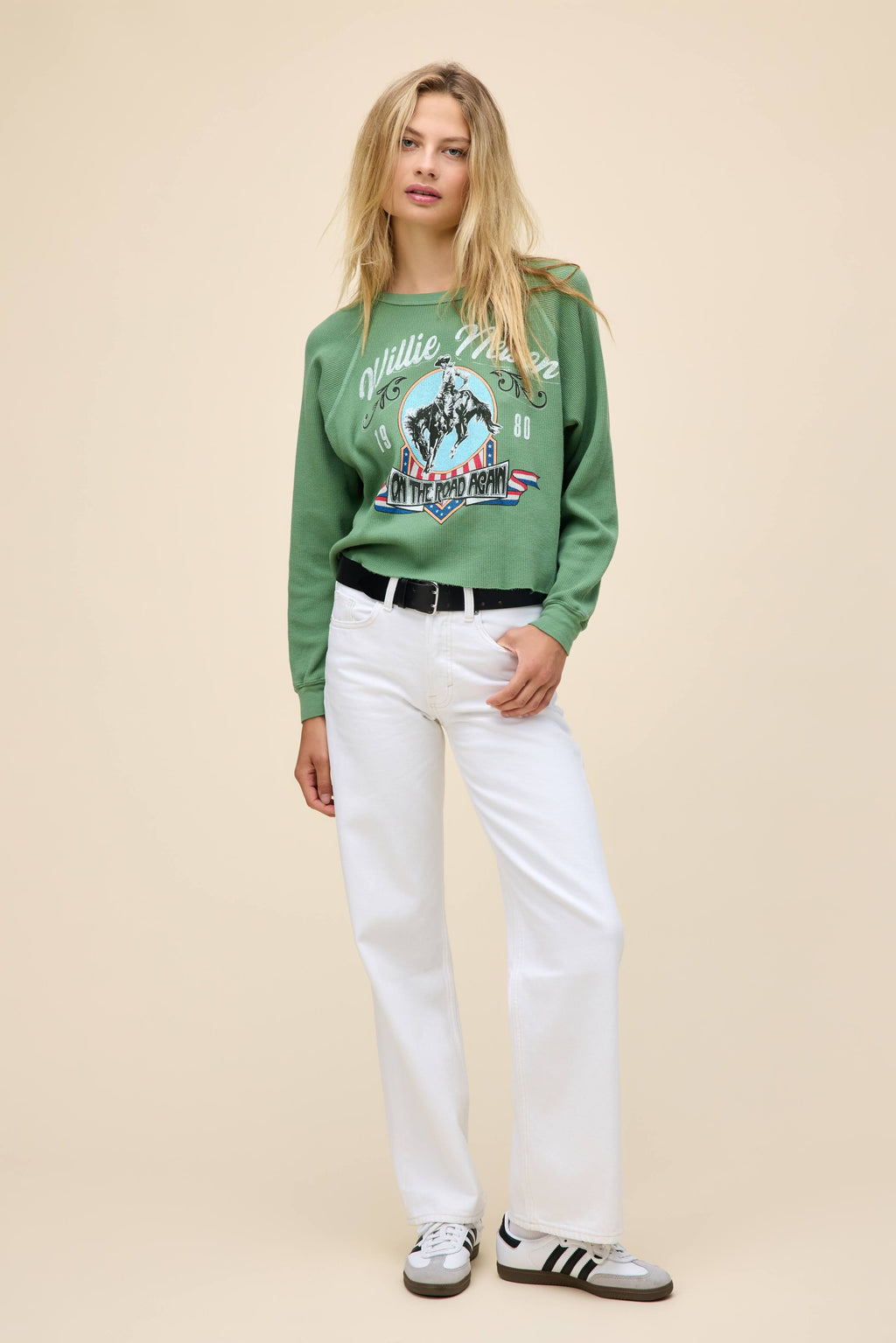 DAYDREAMER - WILLIE NELSON 1980 COWBOY RAGLAN THERMAL LONG SLEEVE - THE MNRCH