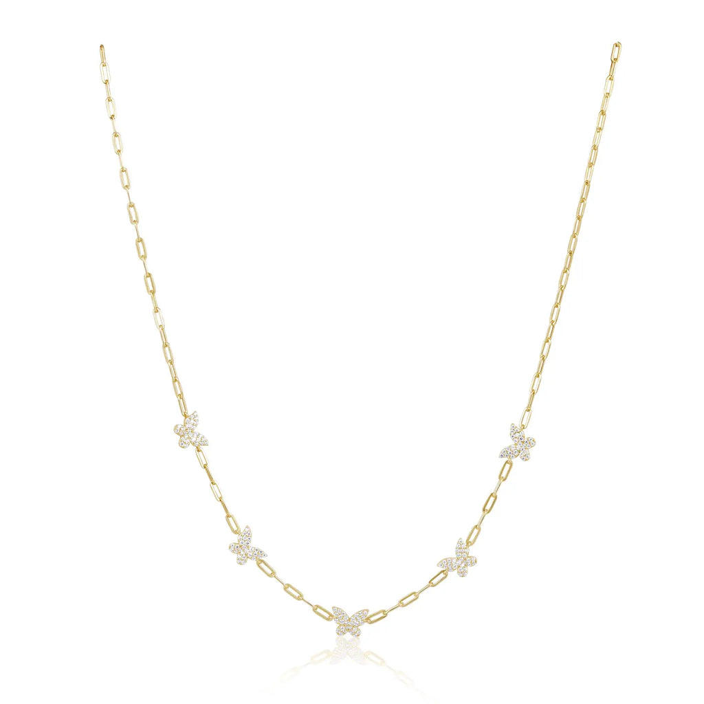 BUTTERFLY PAPERCLIP NECKLACE - THE MNRCH