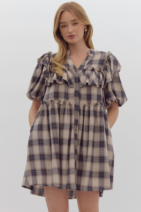HOLLIS PLAID MINI DRESS - THE MNRCH