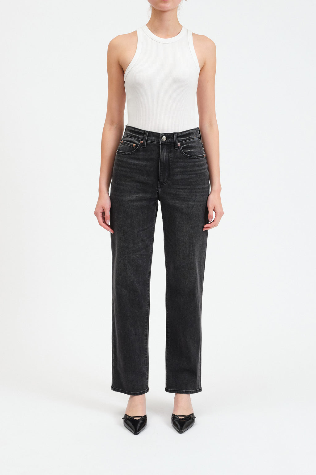 LAST NIGHT HIGH RISE VINTAGE STRAIGHT JEANS - THE MNRCH